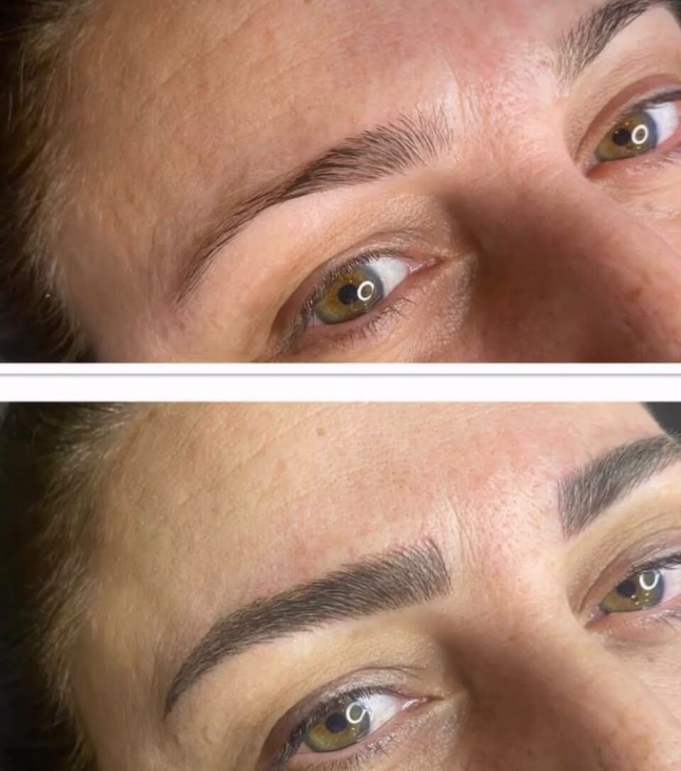 Microblading, resultat före och efter
