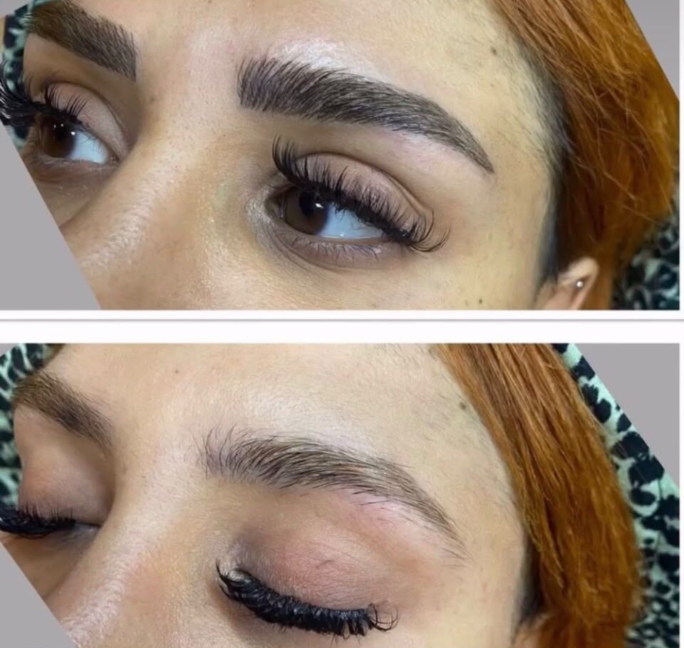 Ögonbryn före och efter microblading